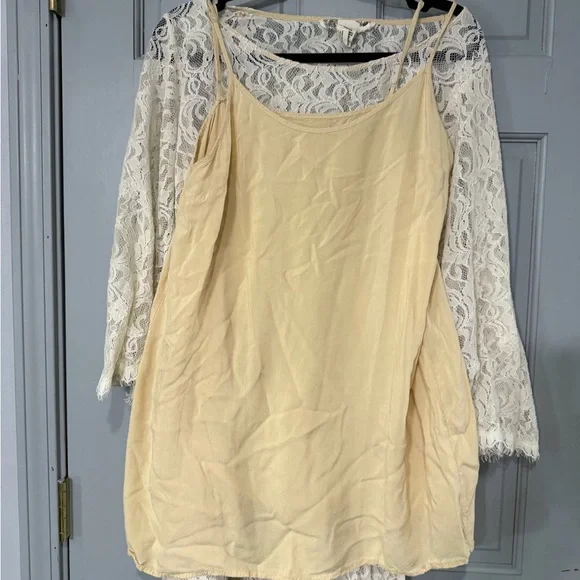 Flying Tomato Elegant Cream Dress with slip - Picture 4 of 12